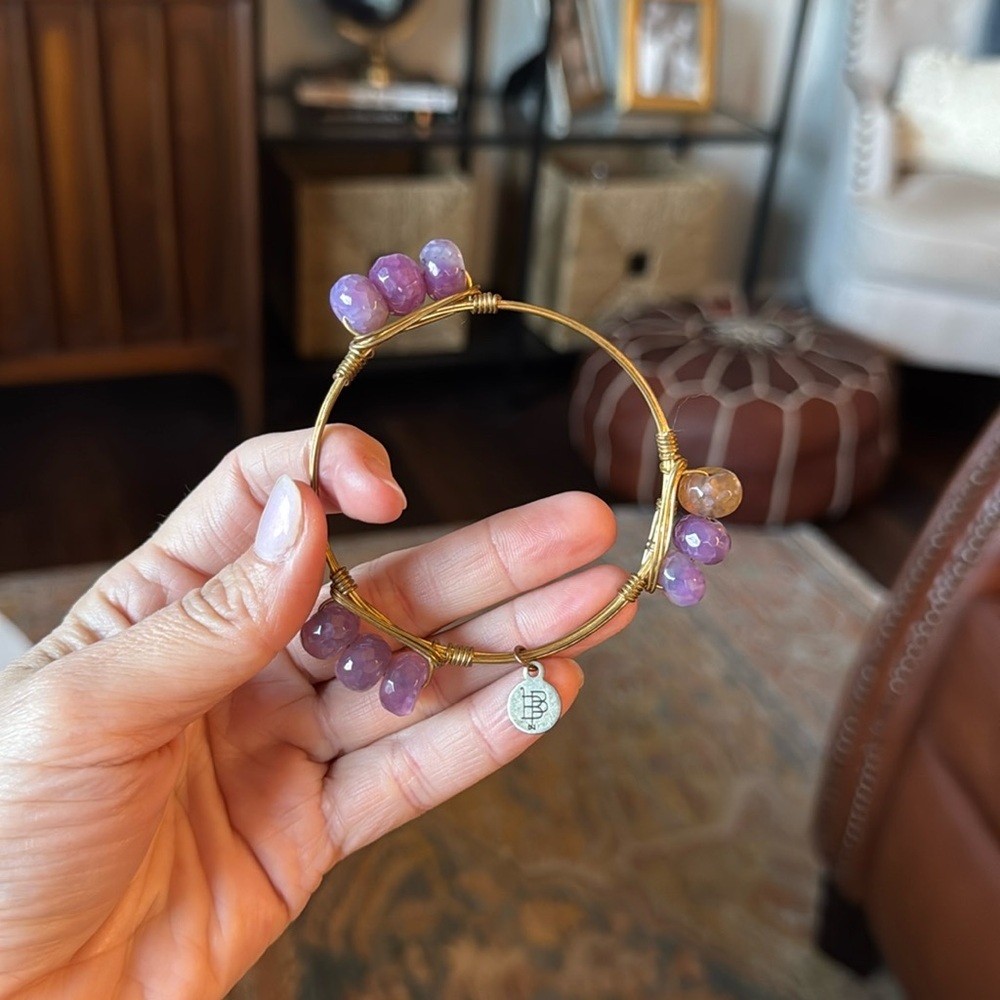 Bourbon and Bowtie Bangle Purple Beads